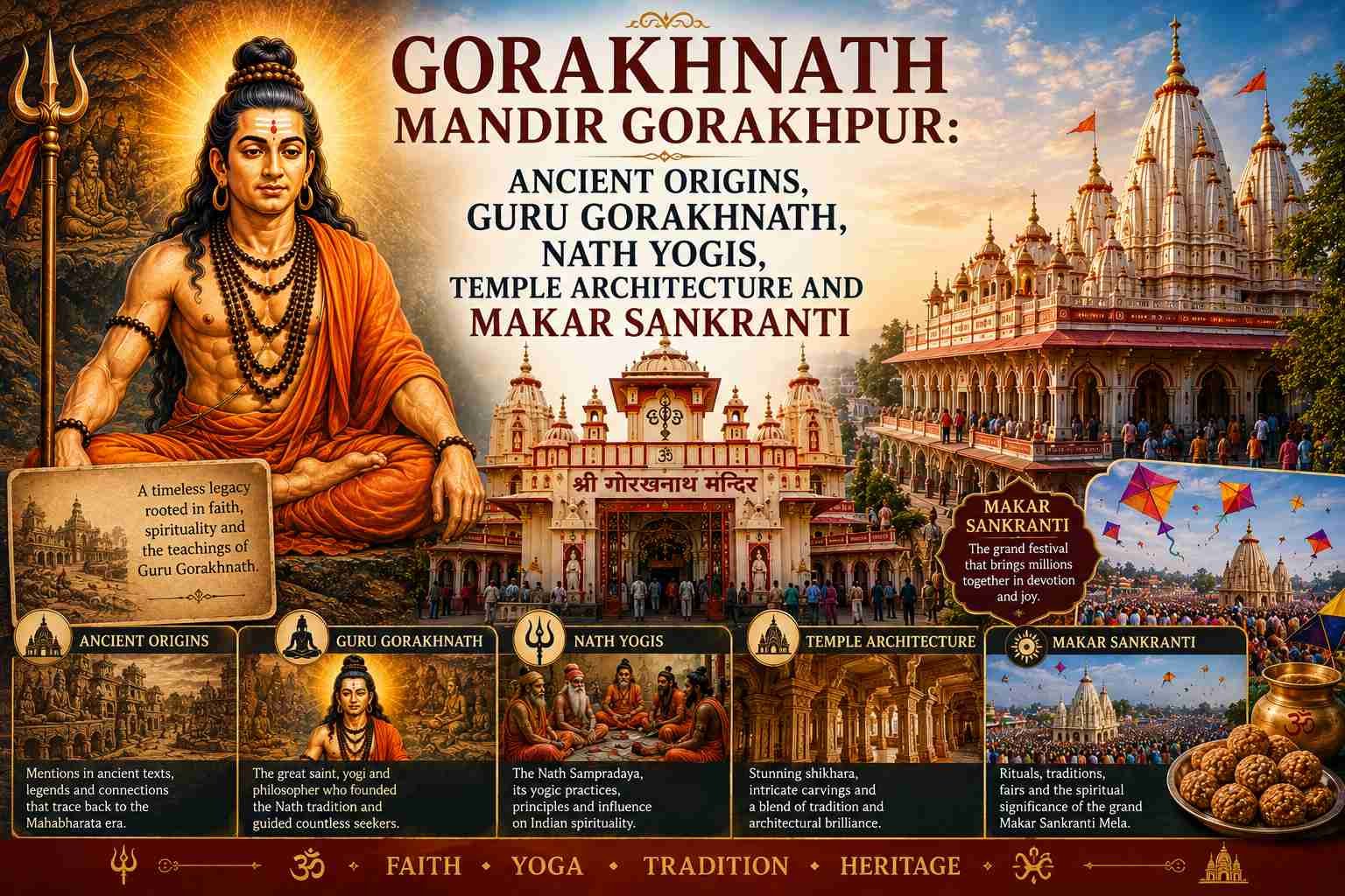 Gorakhnath Mandir Gorakhpur: Ancient Origins, Guru Gorakhnath, Nath Yogis, Temple Architecture and Makar Sankranti