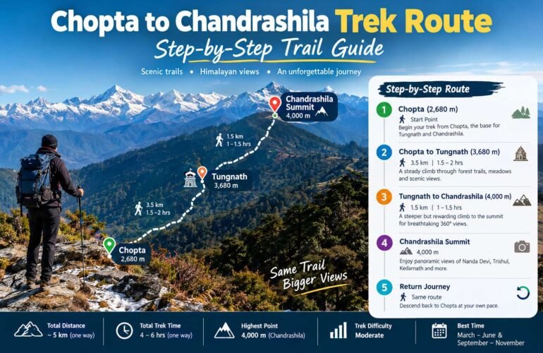 Chopta to Chandrashila Trek Route: Step-by-Step Trail Guide
